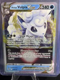 Alolan Vulpix Vstar 034/195 Pokemon Silver Tempest Ultra Rare NM - Image 1
