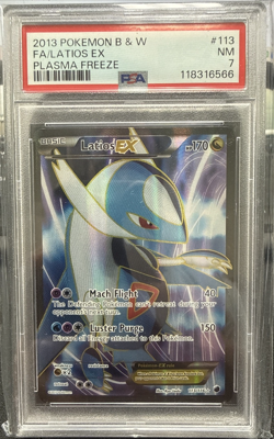 2013 Pokemon Latios EX Plasma Freeze Full Art #113 PSA 7 - Image 1