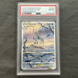Pokemon TCG Glaceon Vstar GG40/GG70 Crown Zenith Galarian Gallery PSA 8 - Image 1