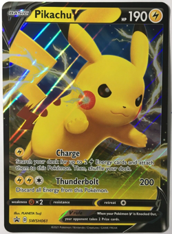 POKEMON JUMBO PIKACHU V SWSH061 SHINING FATES OVERSIZED ULTRA RARE PROMO NM - Image 1