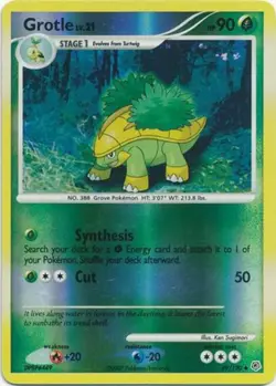 1x Grotle - 49/130 - Uncommon - Reverse Holo Damaged Pokemon Diamond & Pearl Bas - Image 1