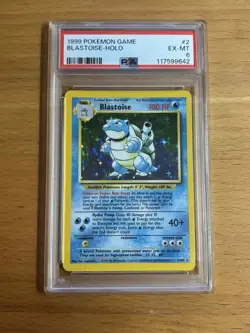 1999 Pokemon Baset Set Blastoise Holo PSA 6 EX-MT 2/102 - Image 1