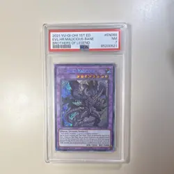 Yu-Gi-Oh! Evil HERO Malicious Bane Brothers of Legend 1st Ed Secret Rare PSA 7 … - Image 1