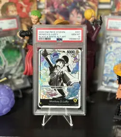 2026 One Piece English Monkey D Luffy ST29-001 Black & White Alt Art PSA 10 - Image 1