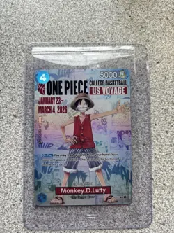 One Piece NCAA Promo Card Monkey D. Luffy US College Basketball - Image 1