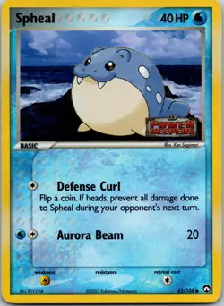 2007 Pokemon TCG Spheal EX Power Keepers Reverse Holo Card 65/108 LP - Image 1