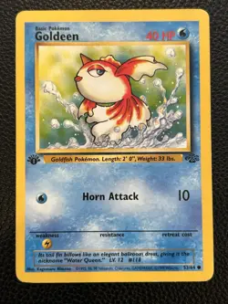 1ST EDITION Goldeen 53/64 LP -Vintage Pokemon Card- Jungle - Image 1
