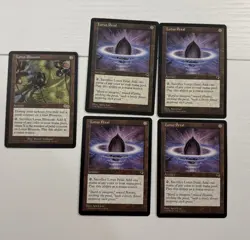 5 Magic: The Gathering Tempest cards, including Lotus Petal & Lotus Blossom - Image 1
