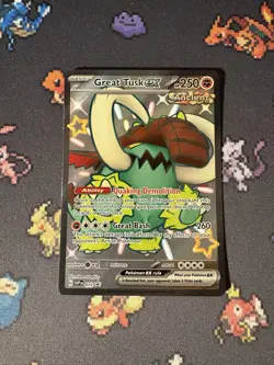 Pokemon Cards Great Tusk ex SVP072 Shiny Full Art Tin Collection Promo - (NM) #1 - Image 1