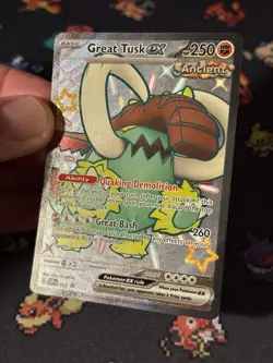 Pokemon Cards Great Tusk ex SVP072 Shiny Full Art Tin Collection Promo - (NM) #1 - Image 2