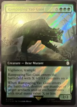 mtg magic Rampaging Yao Guai extended borderless FOIL surge ENGLISH fallout - Image 1