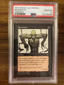 MTG✨REANIMATE✨Tempest PSA 10 GEM MINT Uncommon SORCERY 1997 R. Bliss Art POP 4 ! - Image 1