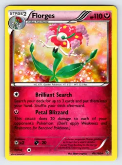 Florges 66/106 2014 XY Flashfire Pokemon Card TCG Nintendo Holo Rare - Nm/Vlp - Image 1