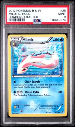 Pokemon Milotic 28/124 Dragons Exalted Holo Rare 2012 PSA 9 MINT - Image 3
