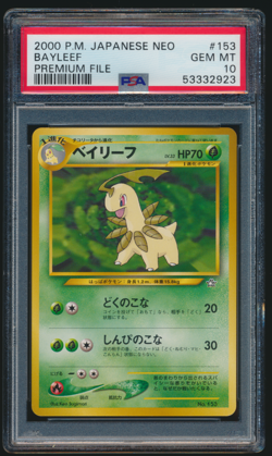 2000 Pokemon Japanese Neo Bayleef #153 Premium File PSA 10 GEM MINT - Image 1