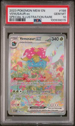 2023 POKEMON MEW EN-151 SPECIAL ILLUSTRATION RARE #198 VENUSAUR EX PSA 10 - Image 1