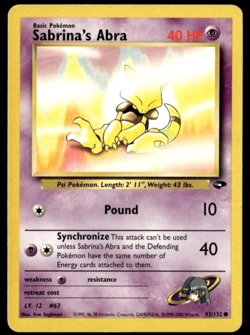 Sabrina's Abra Common 93/132 Pokemon Gym Challenge NM - Image 1