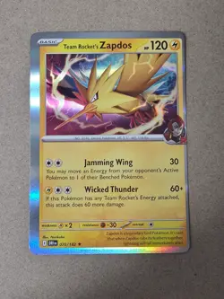 MISCUT Team Rockets Zapdos 070/182 Holo Distined Rivals - Pokemon TCG - Image 1