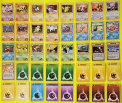 VINTAGE POKEMON GYM HEREOS CARDS COLLECTION (( 40 CARDS )) D - Image 1