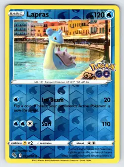 Lapras 023/078 2022 Pokemon GO Pokemon Card TCG Reverse Holo Rare - Nm/Vlp - Image 1