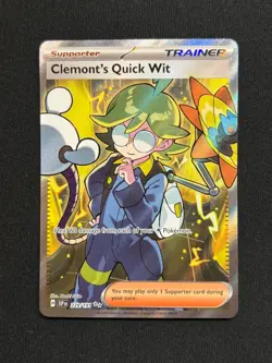 Pokemon TCG Clemont's Quick Wit 229/191 Surging Sparks Full Art Trainer - Image 1