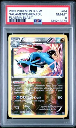 Pokemon B&W Plasma Blast Salamence Re.-Foil PSA 8 - Image 1