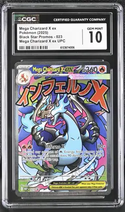Mega Charizard X ex 023 CGC Gem Mint 10 Pokemon Black Star Promo UPC - Image 1