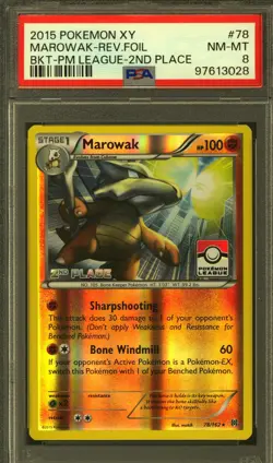 Pokemon Pokemon League 2nd Place Promo Marowak PSA 8 - Image 1