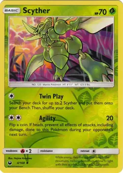Scyther 4/168 Reverse Holo Celestial Storm Pokemon Card LP - Image 1