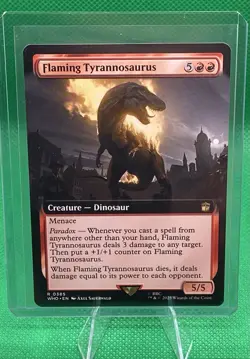 Flaming Tyrannosaurus (Extended Art) Universes Beyond: Doctor Who (WHO) MTG Card - Image 1
