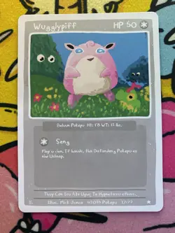 Pokepu v2 - Wugglypiff (Wigglytuff) 17/77 - Derpy Pokemon Parody / Fan Art Card - Image 1