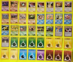 VINTAGE POKEMON GYM HEREOS CARDS COLLECTION (( 40 CARDS )) B - Image 2