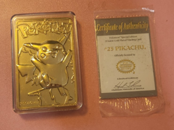 Pokemon Pikachu Burger King 23k Gold Plated Trading Card #25 with COA - Image 1