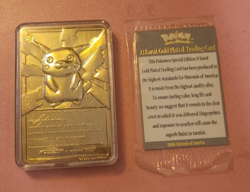 Pokemon Pikachu Burger King 23k Gold Plated Trading Card #25 with COA - Image 2