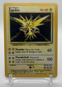 Pokemon TCG Zapdos Base Set 16/102 Holo 1999 - Image 5