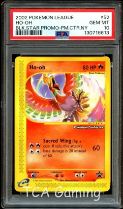 PSA 10 GEM MINT Ho-Oh # 52 WOTC Black Star Promo Pokemon Card 613 - Image 1