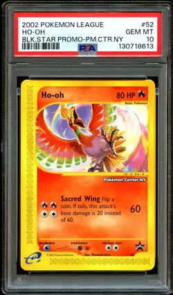 PSA 10 GEM MINT Ho-Oh # 52 WOTC Black Star Promo Pokemon Card 613 - Image 2