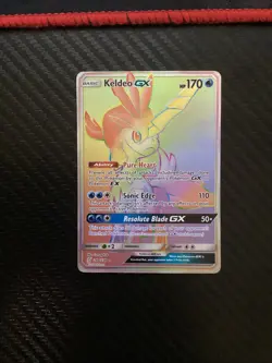 Pokemon Keldeo GX 240/236 Sm-Unified Minds Holo Secret Rare Full Art Rainbow NM - Image 1