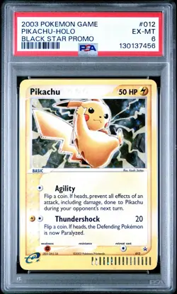 2003 POKEMON BLACK STAR PROMO #012 PIKACHU-HOLO Psa 6 - Image 1
