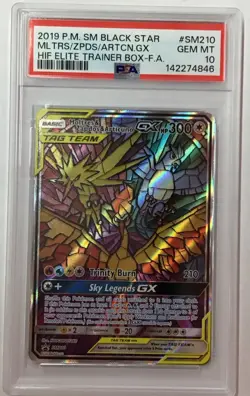 PSA 10 Moltres Zapdos Articuno GX SM210 Pokemon Hidden Fates Black Star Promo - Image 1