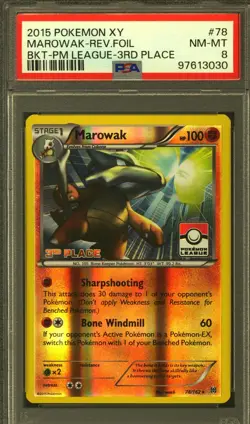 Pokemon Pokemon League 3rd Place Promo Marowak PSA 8 - Image 1