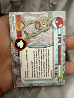 Geodude #74 Topps Series 1 Blue Back Card Non Holo - Image 2