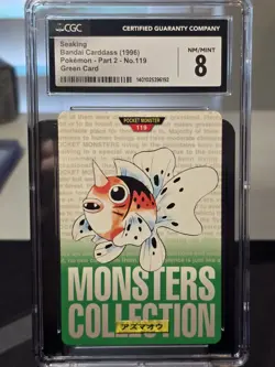 1996 Bandai Carddass Pokemon Part 2 Green Card #119 Seaking CGC 8 Mint - Image 1
