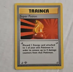 Pokemon TCG Super Potion 1st Edition Base Set, Shadowless Trainer Card 90/102 - Image 1