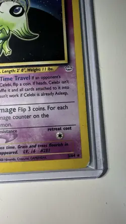 Pokemon Celebi 1st Edition Holo Rare Neo Revelation 3/64 English Card - Image 5