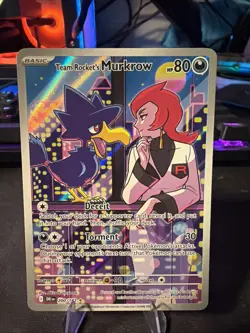 Pokemon Team Rockets Murkrow Illustration Rare Card 200/182 Destined Rivals - Image 1
