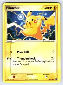 Pikachu 60/106 2005 EX Emerald Pokemon Card TCG Nintendo Vintage Common - Mp - Image 1