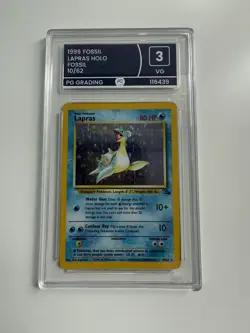 ' 1999 POKEMON FOSSIL 1ST EDITION #10 LAPRAS-HOLO PSA 3 - Image 1