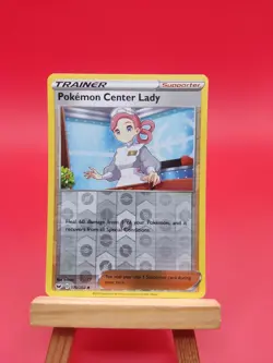 176/202 Pokemon Center Lady Reverse Holo Sword & Shield Base Set Pokemon TCG - Image 1