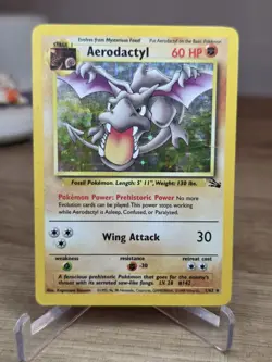 1999 Aerodactyl Fossil 1/62 Holo Rare Vintage Pokemon TCG Card - Image 3